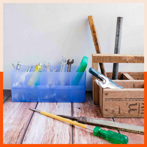 Stomo Dori Multi-Purpose Stackable Drawer Organizer For Home | Sky Blue - Set of 16